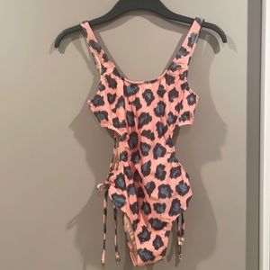 Wildfox one piece cutout leopard swimsuit. XS